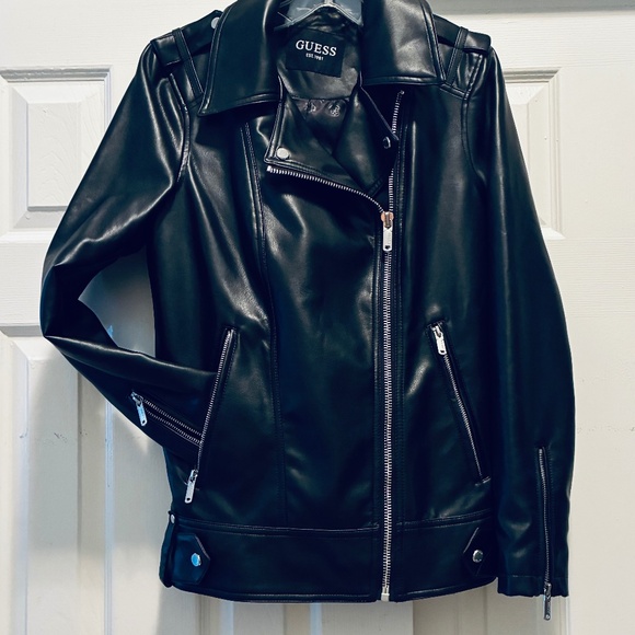 Guess Oversized Faux Leather Moto Jacket - Picture 3 of 13